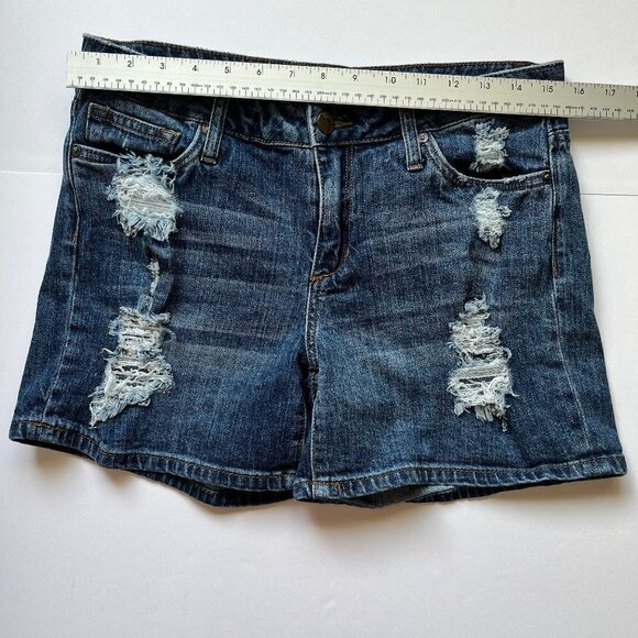 Joe's Jeans Denim Shorts Distressed Mid Rise Blue Indigo Western Rodeo Sz  29 - Picture 11 of 11